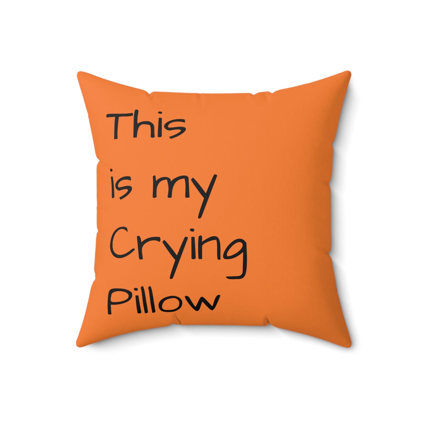 Funny Description Spun Polyester Square Pillow for Crying by Kazikon, Decorative Cushion, Home Accent, Novelty Gift, Unique Room Decor,