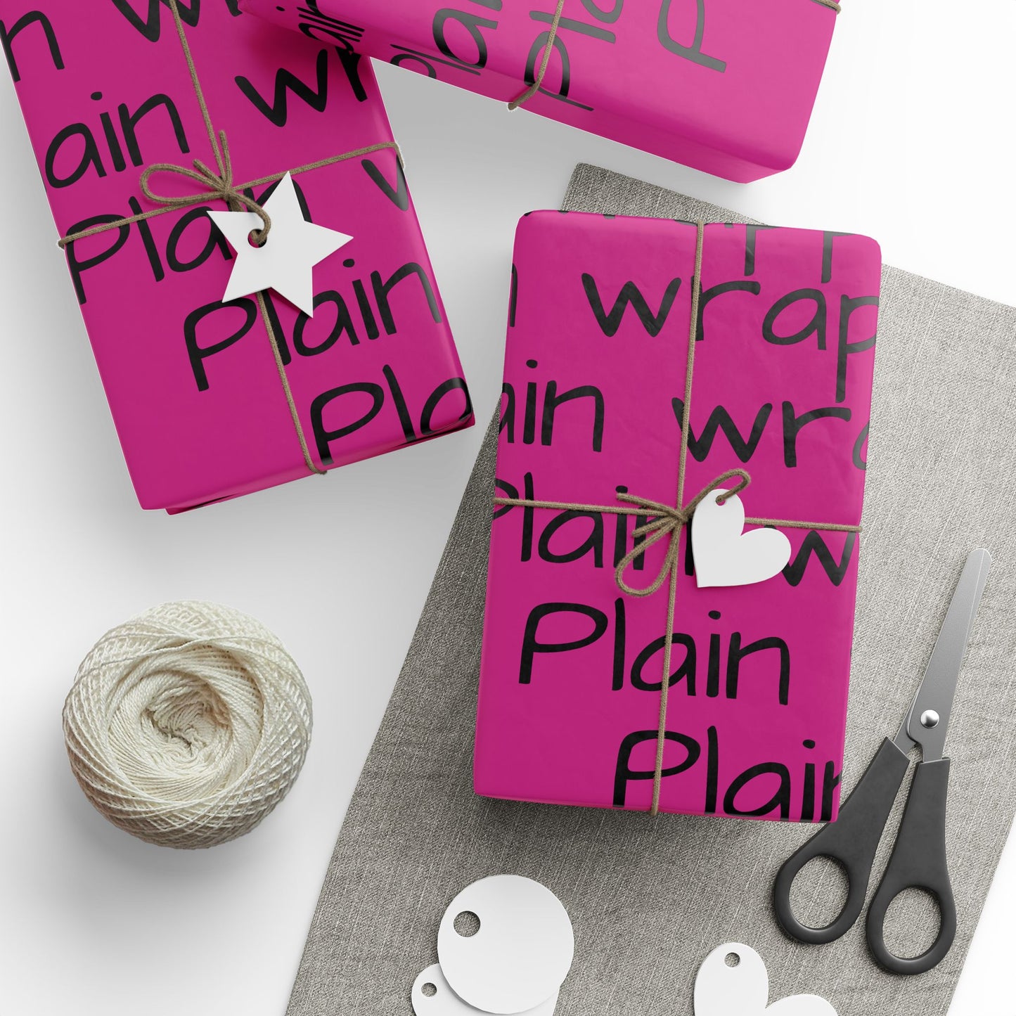 Funny Wrapping Papers, Kazikon Design, Plain Gift Gifting, Gift Wrap Roll, Unique Packaging, Holiday Present Decor