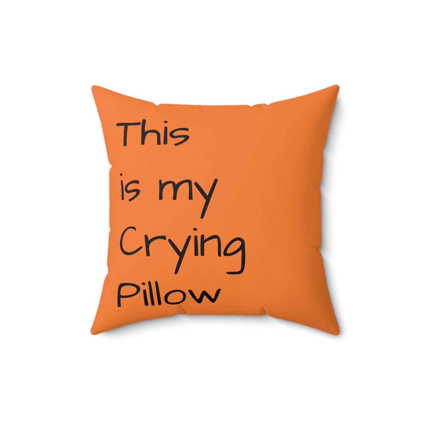 Funny Description Spun Polyester Square Pillow for Crying by Kazikon, Decorative Cushion, Home Accent, Novelty Gift, Unique Room Decor,