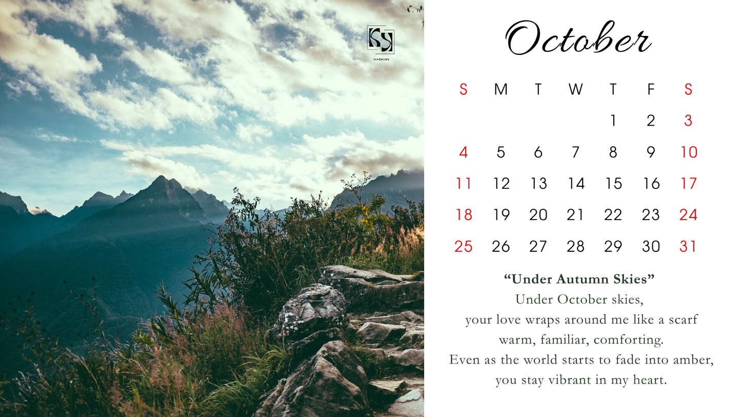 "Days of Grace" 2026 Monthly Calendar